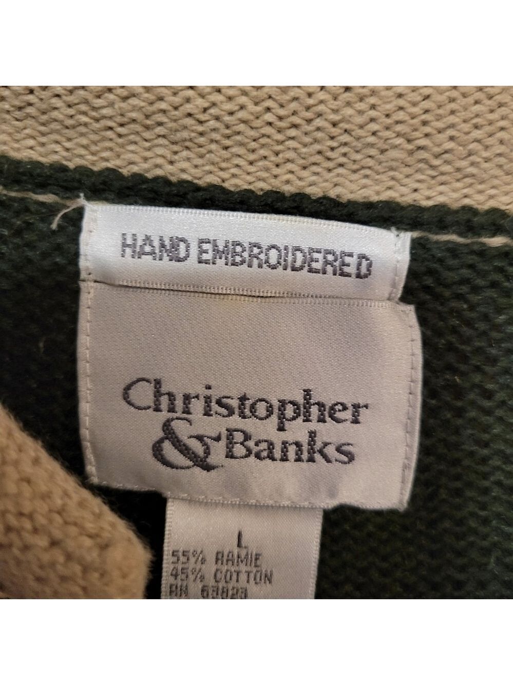 Christopher & Banks Christmas Sweater Cardigan Womens L - Picture 7 of 8